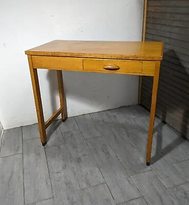 Vintage Shabby Rustic Farmhouse Wood Library Writing Desk Table 1-Drawer MCM • $360