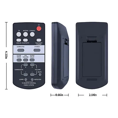 FSR66 ZJ78750 Remote Control For Yamaha Sound Bar YAS-93 YAS-103BL ATS-1030 • $15.39