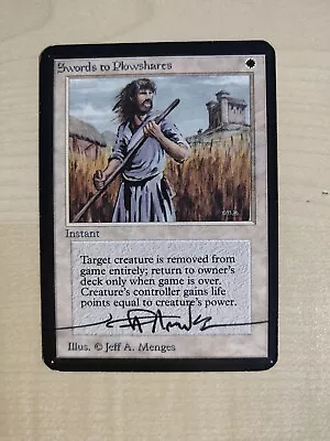 MTG Swords To Plowshares Alpha Signed LP+   Magic The Gathering • $1250