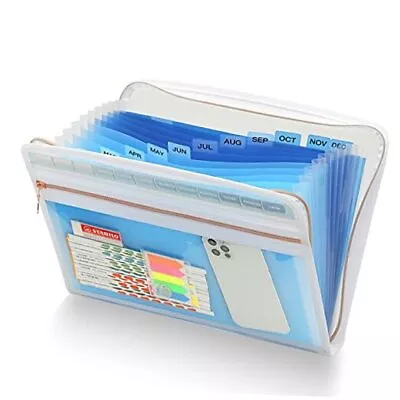 13 Pocket Expanding File Folder Organizer 8.5-x-11-inch Blue • $23.25