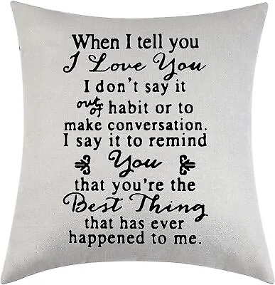 Wife Gift Cushion Pillow Cover I Love You Gift For Her Women Valentine's Day Gi • £11.21