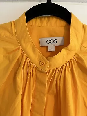 Cos Orange Tangerine Cotton Blouse Shirt Oversized 32 UK 6 8 10 12 • £29.90