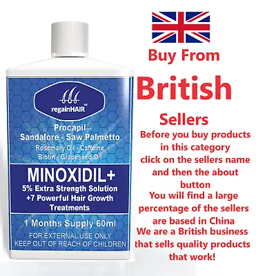 1 Month Supply Genuine Extra Strength Mens Minoxidil 5% Hair Growth Treatment UK • £14.99