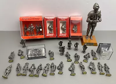 Lot Of 35 Miniature 1.5  Pewter Toy Figures Soldiers & Knights • $29.95