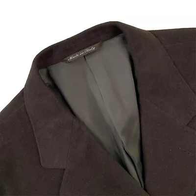 Mens 44 R Canali Chocolate Brown 100 % Velvet Smoking Jacket Blazer Made Italy • $195