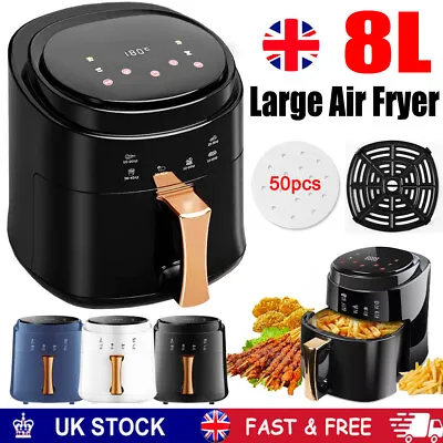 £6.99 • Buy Large 8L Air Fryer Low Fat Healthy Food Oven Cooker Oil Free Frying Chips Timer