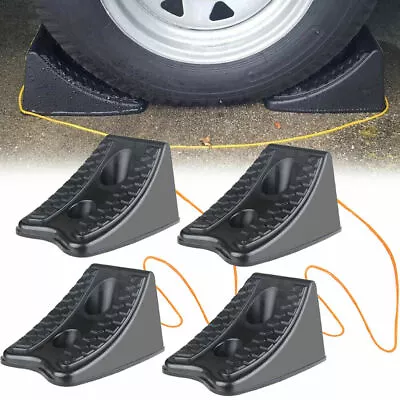 $26.27 • Buy 4X Wheel Chocks Plastic Truck RV Camper Trailer Car Tire Stopper Block For JEEP