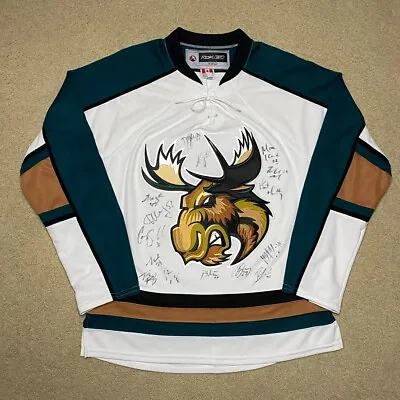 Manitoba Moose Team Signed Reebok Hockey Jersey White Medium MiC • $122.94