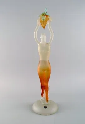 Large And Rare Murano Sculpture In Mouth-blown Art Glass. Woman With Grapes. • $1340