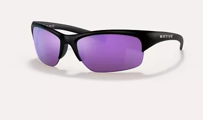 Native Endura XP Polarized Sunglasses Matte Black Violet Lens • $34.99