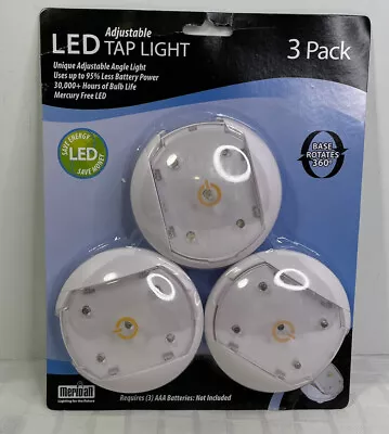 Meridian LED Tap Light 3 Pack 10+ Lumens 3 AA Batteries Not Included 4  10cm NEW • $8
