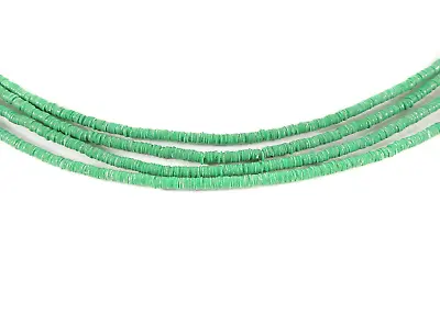 4 Strands Green Vulcanite  Vinyl  Heishi Trade Beads • $40