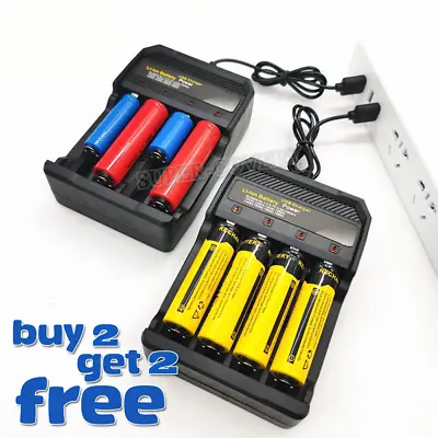 USB 4 Slot Li-ion Batteries Charger 3.7V For 4 Rechargeable Batteries UK • £5.50