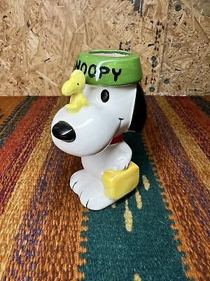 Vintage 1966 Snoopy & Woodstock (Peanuts) Ceramic Vase Planter Vintage 4.5” • $24.99