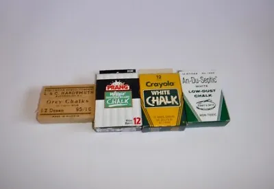 Vintage Lot Of 4 Boxes Chalk Prang Dustless An Du Septic Crayola Binney & Smith • $19.99