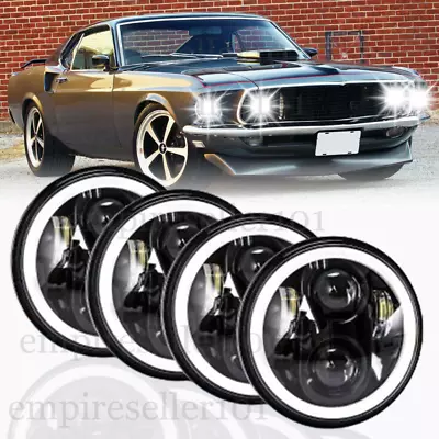 4pcs 5.75  5-3/4 LED Headlight Hi/Lo Sealed Beam Projector For Ford Mustang 1969 • $76.99