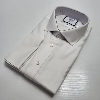 Charles Tyrwhitt White 18  Classic Fit Shirt Non Iron French Cuff 35  Sleeve • £24.95