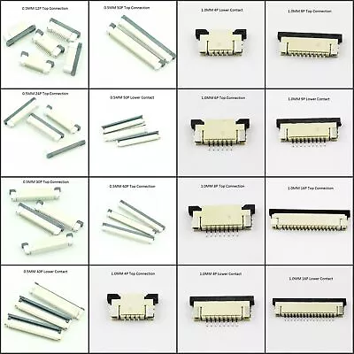 FFC/FPC Flat Cable Connector Socket 0.5mm 1.0mm 4P-60P TOP/BOTTOM • $40.30