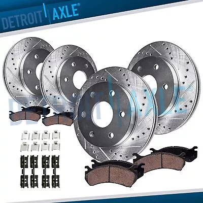 Front & Rear Drilled Slotted Rotors + Brake Pads For 2012 2013-2020 Ford F-150 • $286.44