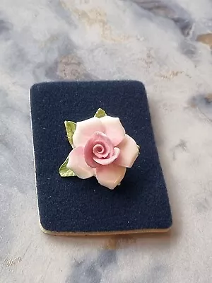Vintage Coalport Delicate Porcelain Pink Rose Brooch. Please Read Description ♡ • £7.99