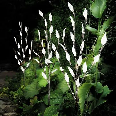 £9.99 • Buy Set Of 3 Branch Tree Leaf Solar Outdoor Garden LED Lights Stylish Ornamental
