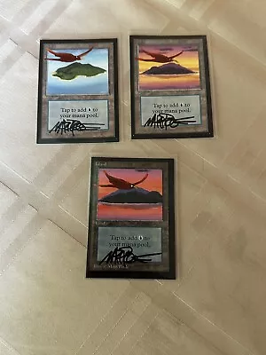 MTG Magic Island Set X3 Signed Painted Bird Artist Proof Beta LEB CE Mark Poole • $3000