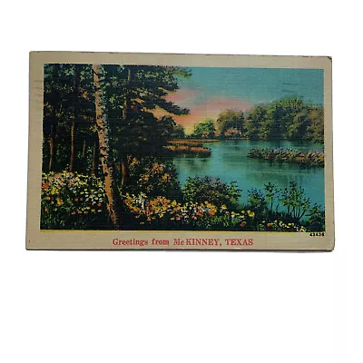 Greetings From Mckinney Texas Linen Postcard Posted 1943 • $8.57