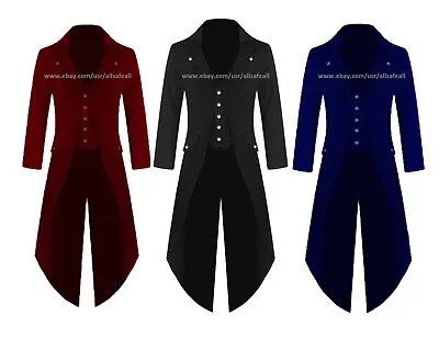 Banned Men Steampunk Tailcoat Jacket Velvet 3 COLORS Gothic Victorian Coat VTG  • $24.99