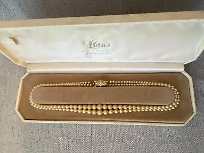 Vintage LOTUS Doubled Row Of Faux Pearl Necklace Boxed • £10