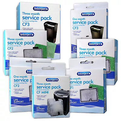 Interpet Cartridge Filter Service Pack Cf1 Cf2 Cf3 Media Kit Fish Tank Aquarium • £18.99