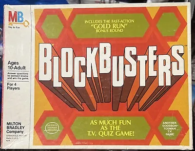 Vintage MILTON BRADLEY BLOCKBUSTERS  4214 TV Game Show Boardgame  1982 Complete • $19.99