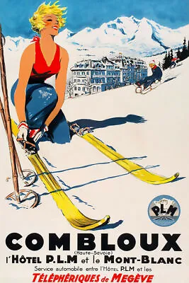 366224 Combloux Teleski Vintage Ski France Tourism Art Wall Print Poster • $29.95