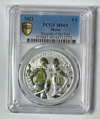 2022 Germania Mint Malta Knights Of The Past 1oz .999 Silver PCGS MS69 Pop 3 • $89.99