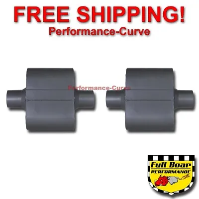 PAIR Of Single Chamber Performance Race Mufflers FULL BOAR C/C - 2.5   FB426 • $62.95