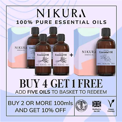 Nikura | 100ml Essential Oils 100% Pure & Natural (Aromatherapy) - Multi Listing • £11.99