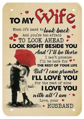 To My Wife I Love You Words Quote Metal Sign Plaque • £6.99