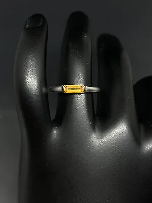 Vintage Matte Silver Tone Citrine?  Ring Sz 6.25 • $30