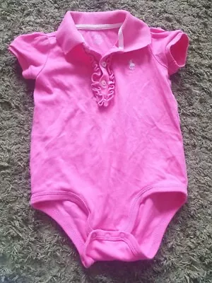 Ralph Lauren Pink Polo Bodysuit Age 12 Months • £2.50