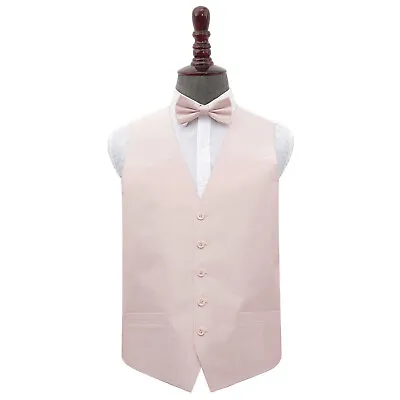 Mens Waistcoat & Bow Tie Set Plain Shantung Formal Wedding Tuxedo Vest By DQT • £21.49
