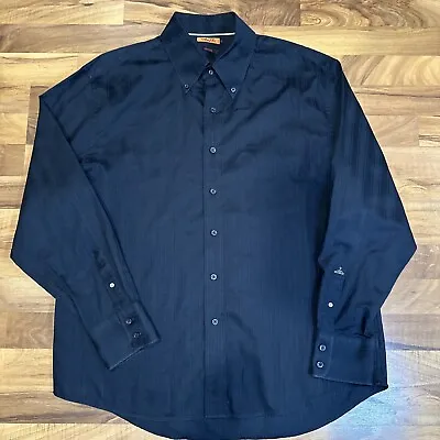 Marc Ecko Long Sleeve Black Dress Shirt Embroidered Sleeve Pearl Snap Button XL • $23.10