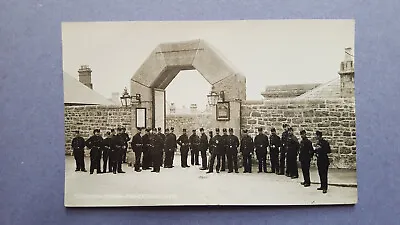 Officers Outside Dartmoor Prison  Princetown - Real Photo Postcard By Chapman • £2.50