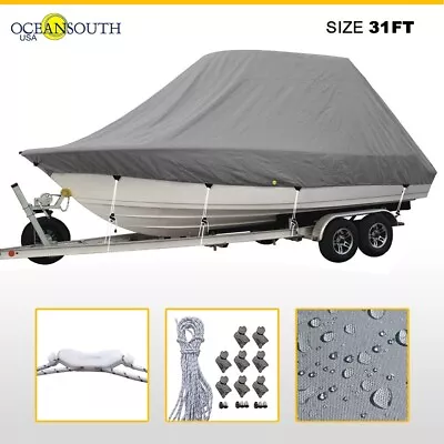 Oceansouth Trailerable Waterproof Cover For T-Top Fishing Boat 30'7  - 31'6  • $380.25