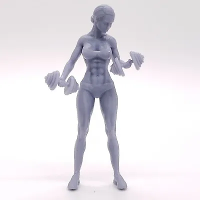 Resin 1/24 1/25 - Sexy Mistress Woman Bodybuilder Muscle Weight Lifting Figure • $17.99