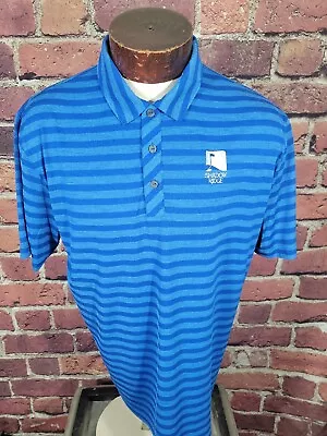 Puma Golf Mens XL Blue White Striped Short Sleeve Golf Polo Shirt 🛺 • $21.58