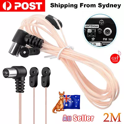 2M F Type FM Antenna 75 Ohm Male Plug For Home Radio Stereo Signal Receiver Use • $7.60