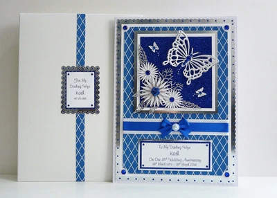 Personalised Sapphire 45th/65th Wedding Anniversary Card Wife/Mum Dad/NanGrandad • £25.99