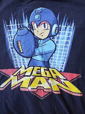 NWOT CAPCOM MEGA MAN SIZE S BLACK SHIRT NINTENDO 80s VIDEO GAME ARCADE DR WILEY • $7