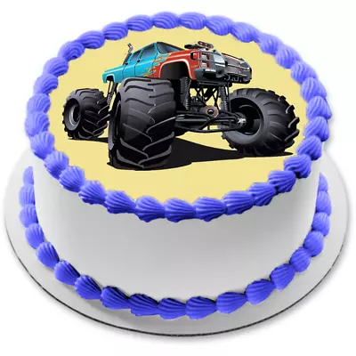 Monster Truck Cake Topper Edible Muffin Party Decoration Gift Birthday Cupcake • $7.86