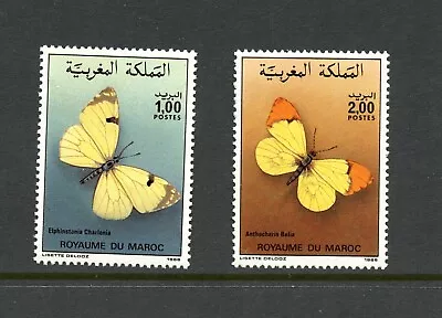 Q187  Morocco   1986    Butterflies   2v.   MNH • $3.98