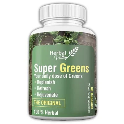 $23.26 • Buy Super Green 60 Capsules - Spirulina | Wheatgrass | Ashwagandha | Detox | Body Cl